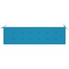 vidaXL Garden Bench with Blue Cushion 175 cm Solid Teak Wood