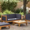 vidaXL 2 Piece Garden Lounge Set with Cushions Solid Acacia Wood