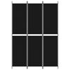 vidaXL 3-Panel Room Divider Black 150x220 cm Fabric
