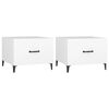 vidaXL Coffee Table with Metal Legs 2 pcs White 50x50x40 cm