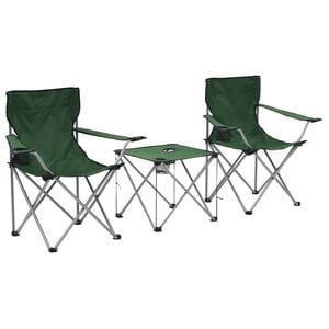 vidaXL Camping Table and Chair Set 3 Pieces Green