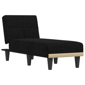 vidaXL Chaise Longue Black Fabric