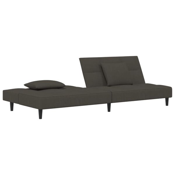 vidaXL 2-Seater Sofa Bed with Two Pillows Dark Grey Velvet