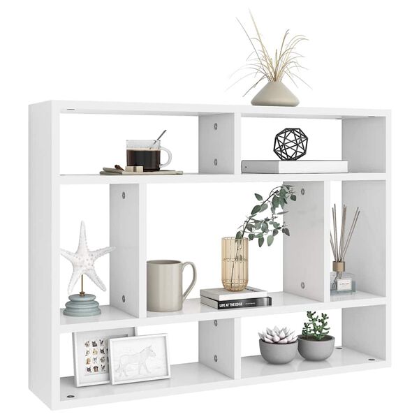 vidaXL Wall Shelf White 75x16x55 cm Engineered Wood