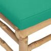 vidaXL Garden Corner Sofa with Green Cushions Bamboo