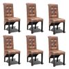 vidaXL Dining Chairs 6 pcs Brown Faux Leather