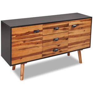 vidaXL Sideboard | Black | Solid Acacia wood | Medium | Sideboard | Rectangular
