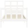 vidaXL Bed Frame without Mattress White Single Solid Wood Pine