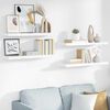 vidaXL Floating Wall Shelves 4 pcs High Gloss White 80x23.5x3.8 cm MDF