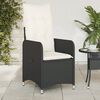 vidaXL Reclining Garden Chairs 2 pcs with Cushions Black Poly Rattan