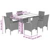 vidaXL 7 Piece Garden Dining Set with Cushions Light Grey Poly Rattan and Glass