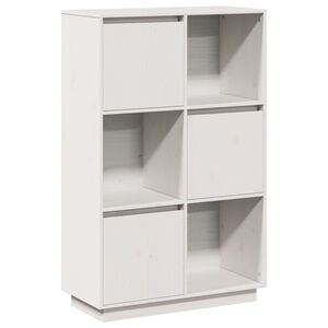 vidaXL Highboard | White | Solid pine wood | 74x35x117 cm | Reversible