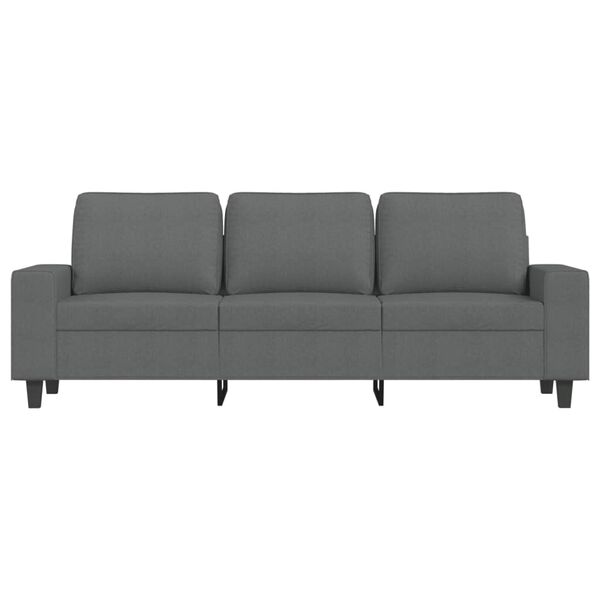 vidaXL 3-Seater Sofa with Footstool Dark Grey 180 cm Fabric