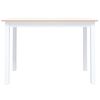 vidaXL Dining Table White and Brown 114x71x75 cm Solid Rubber Wood