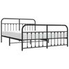 vidaXL Metal Bed Frame without Mattress with Footboard Black 180x200cm