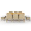 vidaXL 11 Piece Garden Dining Set Beige