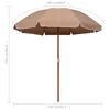 vidaXL Garden Parasol with Steel Pole 240 cm Taupe
