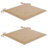 vidaXL Outdoor Dining Chairs 2 pcs with Cushions Solid Acacia Wood