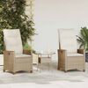 vidaXL Reclining Garden Chair Beige and Cream 64 x 57.5 x 112 cm