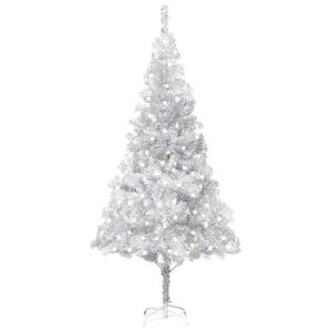 vidaXL Artificial Pre-lit Christmas Tree with Stand Silver 240 cm PET