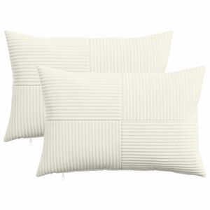 vidaXL Cushion Cover 2 pcs ALMELO Cream 30 x 50 cm Corduroy