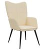 vidaXL Relaxing Chair with a Stool Cream Fabric