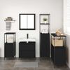 vidaXL Bathroom Furniture Set with Shelf 5 pcs Black Engineered wood