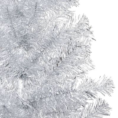vidaXL Artificial Pre-lit Christmas Tree with Stand Silver 240 cm PET