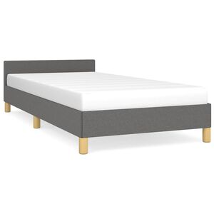 vidaXL Bed Frame without Mattress Dark Grey King Single Size Fabric