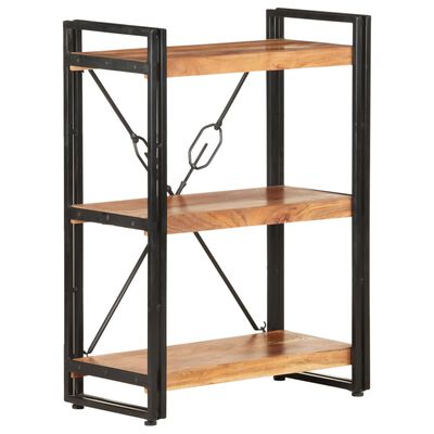 vidaXL 3-Tier Bookcase 60x30x80 cm Solid Acacia Wood