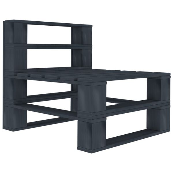 vidaXL 8 Piece Garden Pallet Lounge Set Wood Grey