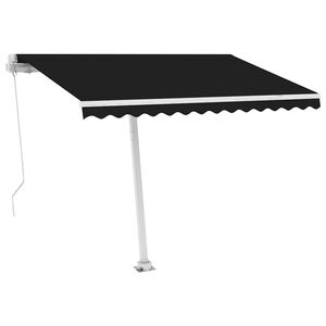 vidaXL Freestanding Manual Retractable Awning 300x250 cm Anthracite (313189+46839+315090)
