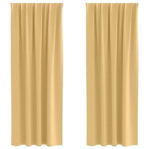 vidaXL Blackout Curtains with Rings 2 pcs Beige 245 x 140 cm Polyester