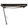 vidaXL Manual Retractable Awning with LED 450x300 cm Anthracite