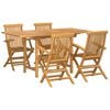 vidaXL Garden Dining Set 5 pcs Brown 160 x 80 x 75 cm Solid Teak Wood