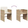 vidaXL 9 Piece Garden Dining Set with Cushions Beige Poly Rattan