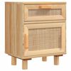 vidaXL Bedside Cabinet | Brown | Engineered wood, Solid pinewood, Natural rattan