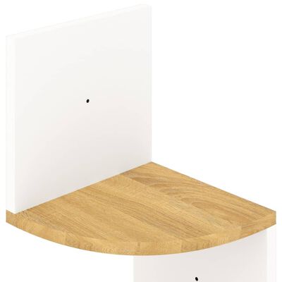 vidaXL Wall Corner Shelf White and Sonoma Oak 19x19x123 cm Engineered Wood