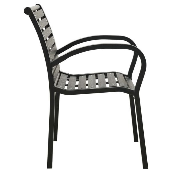 vidaXL Garden Chairs 2 pcs Steel and WPC Black