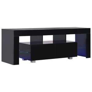 vidaXL Tv Cabinet | High gloss black | E1 Engineered wood with melamine | Medium