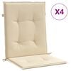 vidaXL Garden Lowback Chair Cushions 4 pcs Beige 100x50x3 cm
