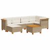 vidaXL 7 Piece Garden Sofa Set with Cushions Beige Poly Rattan