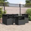 vidaXL Garden Sofa Set with Cushion 7 pcs Black Poly rattan
