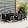 vidaXL 11 Piece Garden Dining Set Poly Rattan Grey