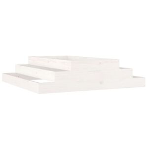 vidaXL Planter White 110x110x27 cm Solid Wood Pine