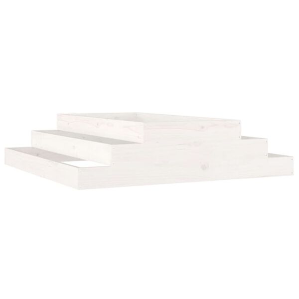 vidaXL Planter White 110x110x27 cm Solid Wood Pine