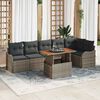 vidaXL Garden Sofa Set with Cushion Manual 7 pcs Grey