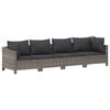 vidaXL 9 Piece Garden Lounge Set with Cushions Grey Poly Rattan