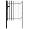 vidaXL Fence Gate Single Door with Spike Top Steel 1x1.2 m Black