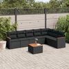 vidaXL 8 Piece Garden Sofa Set with Cushions Black Poly Rattan